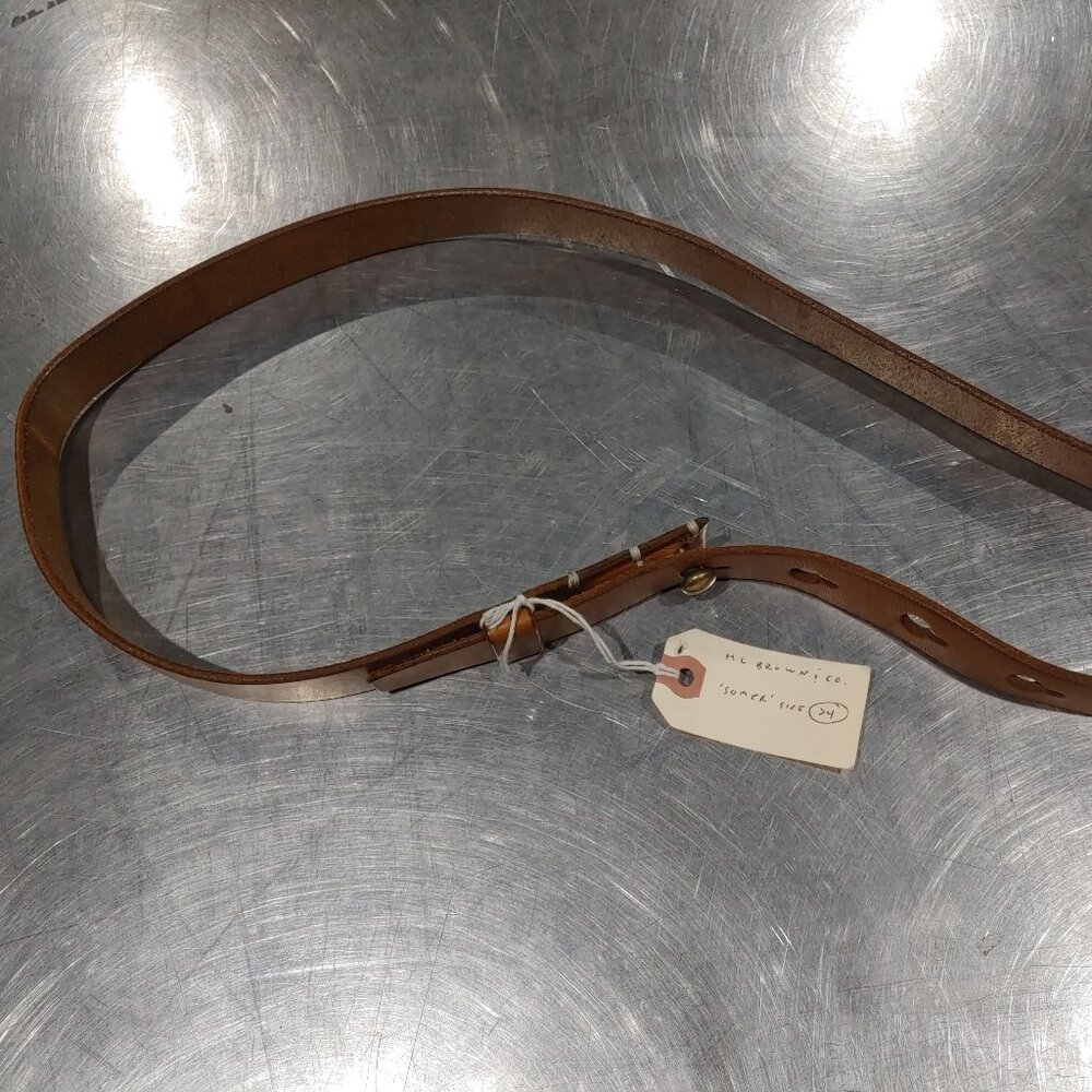 Brand New ML Brown & Co. Somer Brown Leather Belt Size 34 Waist